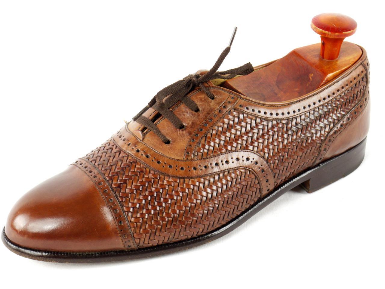 MEZLAN MARTINIQUE Marronee Woven Brogue Captoe Oxford sautope 9 M Spain MEZLAN MARTINIQUE Marronee Woven Brogue Captoe Oxford sautope 9 M Spain