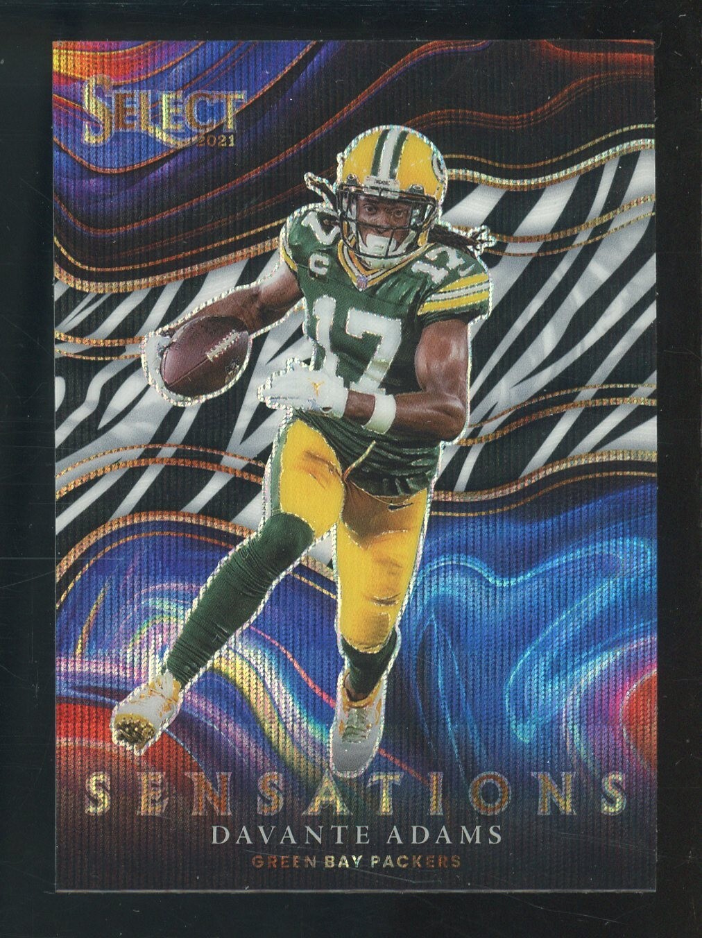 2021 Panini Select Sensations Zebra Prizm Davante Adams Packers