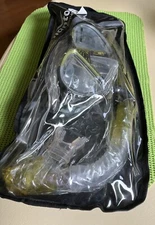 Phantom Aquatics 3 Window Mask Dry Snorkel Combo Yellow, Snorkeling diving