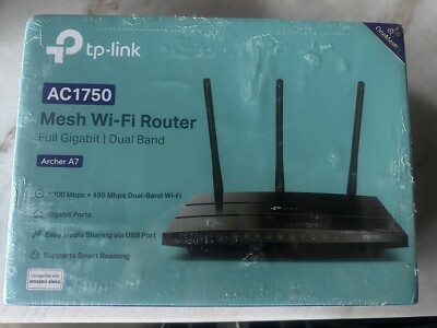 TP-Link Archer A7 AC1750 Wireless Dual-Band Gigabit Router - Black