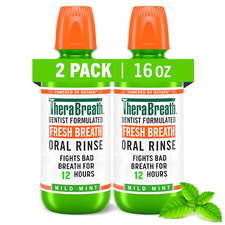 Fresh Breath Mouthwash, Mild Mint Flavor, Alcohol-Free, 16 Fl Oz 2-Pack 