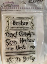 Stampendous Masculine Monikers brother Son Grandpa Nephew Uncle Scrapbooking
