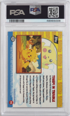1999 Topps Pokemon Movie Edition # 45 Togepi In Trouble Foil PSA 9