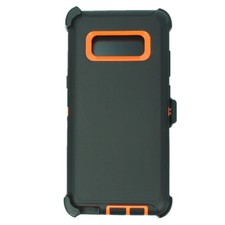 Black Orange For Samsung Galaxy Note 8 Heavy Duty Shockproof Case with Belt Clip