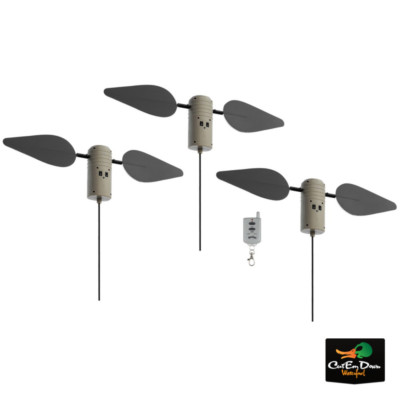LUCKY DUCK 3 PACK FIELD FLASHERS WITH REMOTE SPINNING WING DUCK DOVE GOOSE DECOY