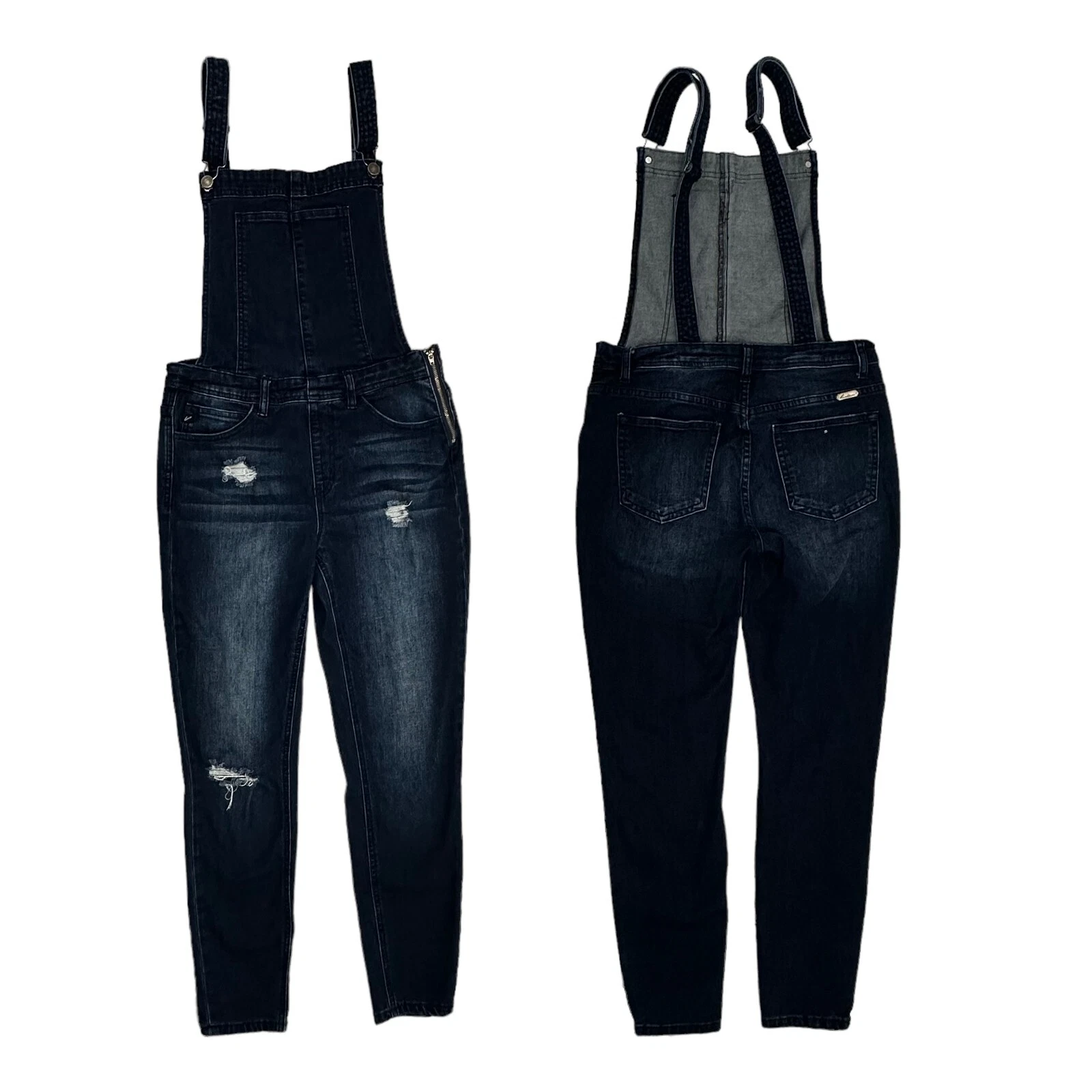 KanCan Oakland High Rise Ankle Skinny Denim Overalls Dark Wash Medium KC5144D