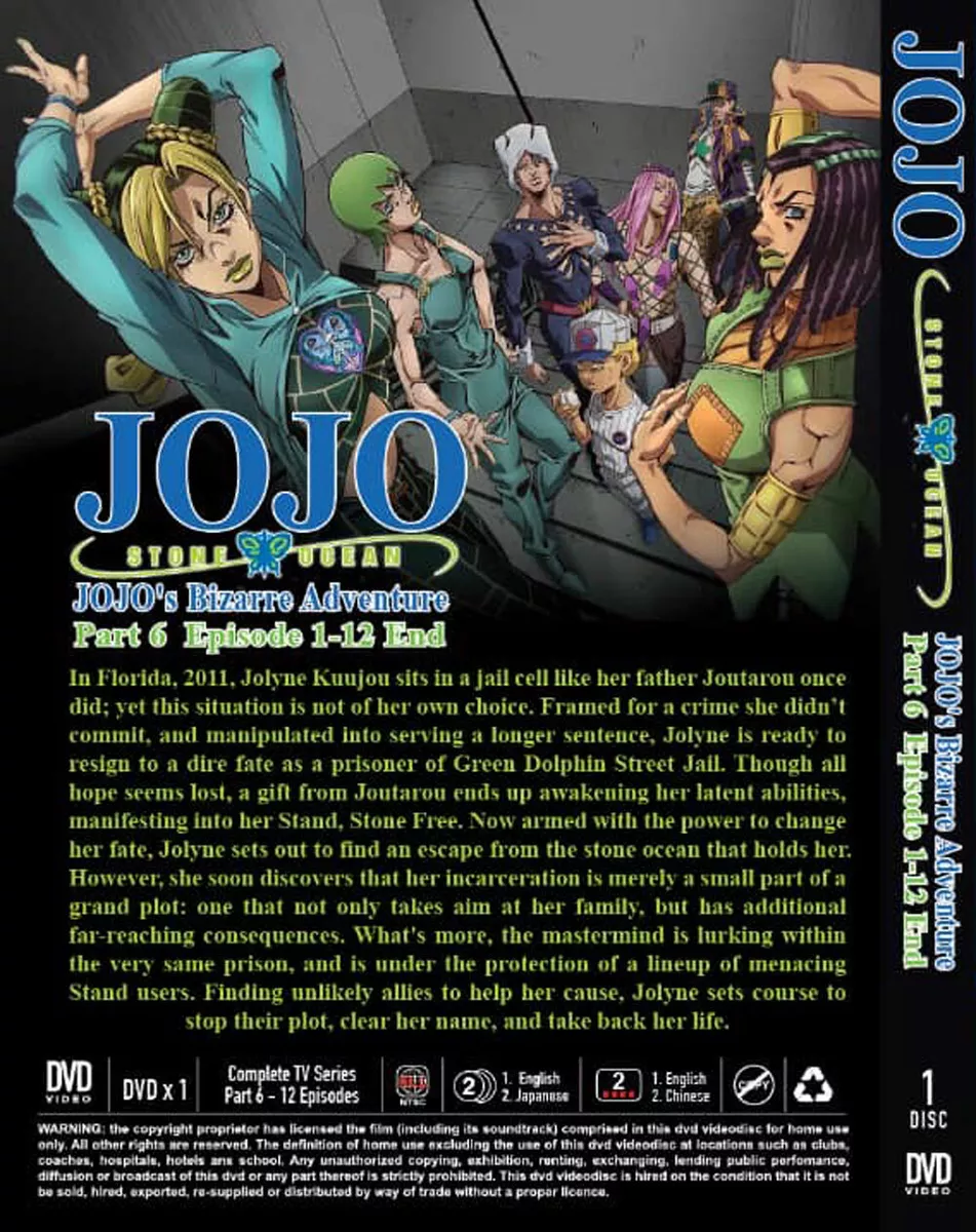 JoJo's Bizarre Adventure DVD (Season 1~6 + Live Movie) with