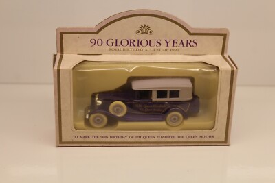 Lledo / Days Gone Cars - 90 Glorious Years Queen Mother birthday August 4th 1990