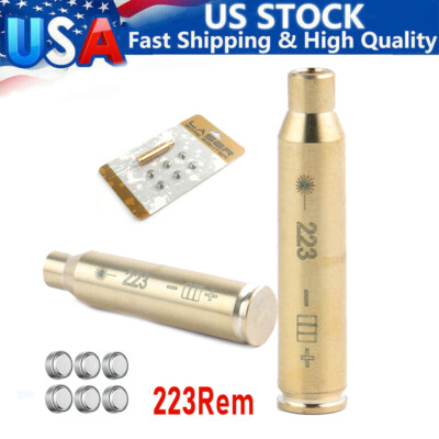 223Rem 5.56 Hunting Bore Sighter Sight Cartridge Red Laser  W/ LR41 Batteries US