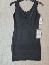 Crystal Doll Womens Black Mini Dress Tight Fitting size 0