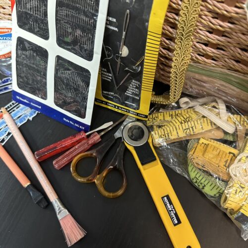 Vintage Belding Corticelli Weiden Nähkorb mit Inhalt LESEN - Bild 5 von 24