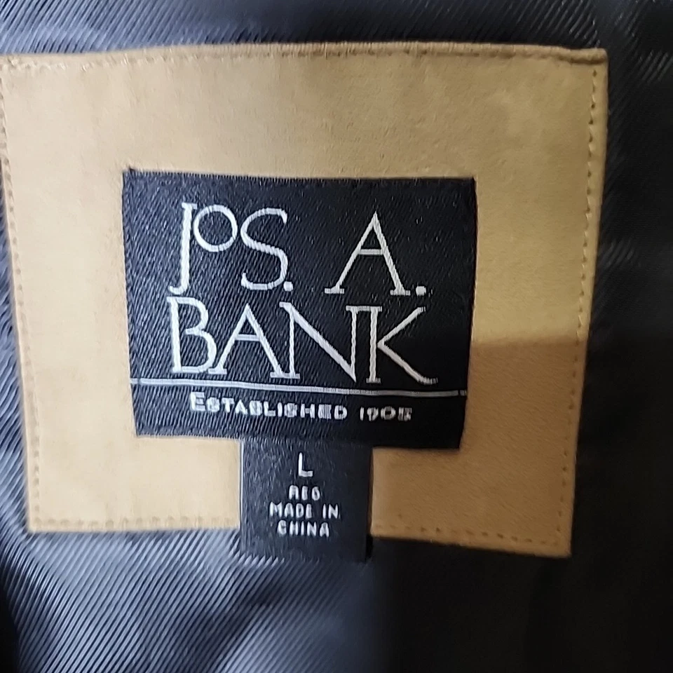 Jos A Bank мужчин L съемный шерстяная смесь подкладка хаки Bomber полиэстер заполнения куртка - Изображение 3 из 4