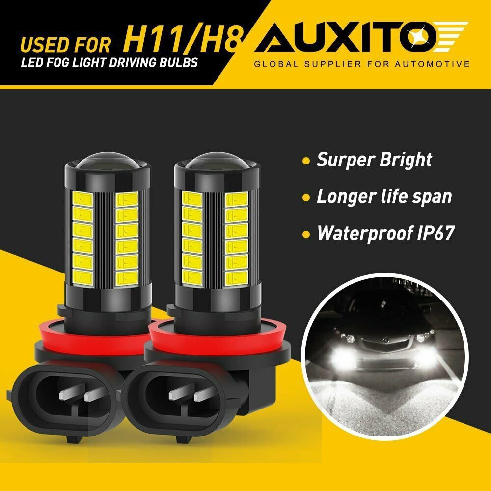 AUXITO H11 H16 H8 Fog Driving Light 6000K LED Super Bright Bulbs 2000LM 5630H UK