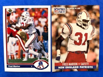 NFL - Fred Marion 1991 Upper Deck & 1991 Pro Set Football - Patriots