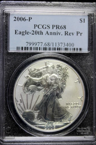 2006 - P PCGS PR68 AMERICAN SILVER EAGLE DOLLAR!!   #B16346