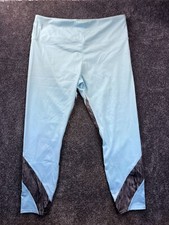 Soulgani Active Womens XL Leggings Light Blue With Gray Accents Polyester  Span