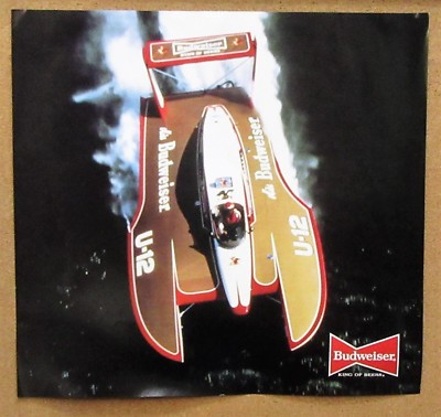 1984 MISS BUDWEISER U-12 hydroplane 17'' by 18'' two-sided POSTER