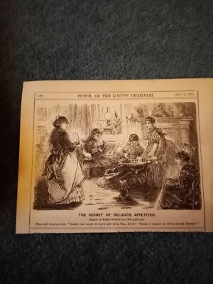80-1 Ephemera 1869 Punsch Cartoon Das, Geheimnis des zarten Appetits 