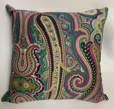 Crate Barrel Jubilee Paisley Zip Up Feather Down Throw Pillow - SZ 23" X 23"