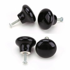 38mm Ceramic Door Knobs Drawer Cabinet Wardrobe Pull Handle Cupboard Black/White