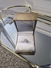 F. Hinds 9ct white gold diamond cluster ring originally £599