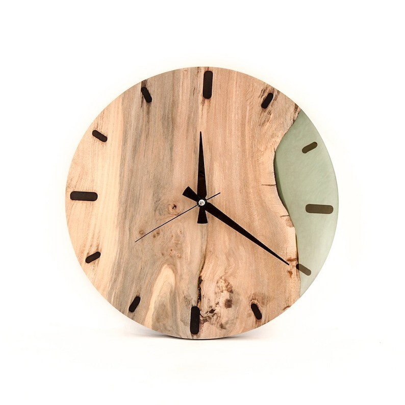 Epoxy Wood Rasin Wall Clock Home decoration-image