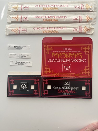McDonald's McNugget Shanghai Box Chopsticks Package Fortune 1986 Collection Rare - Picture 5 of 6