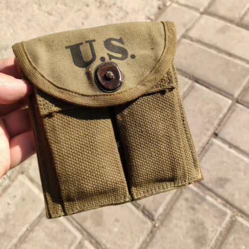 USGI WW2 M1 Carbine magazine pouch maker marked UPDIKE AWNING CO 1943 US STOCK