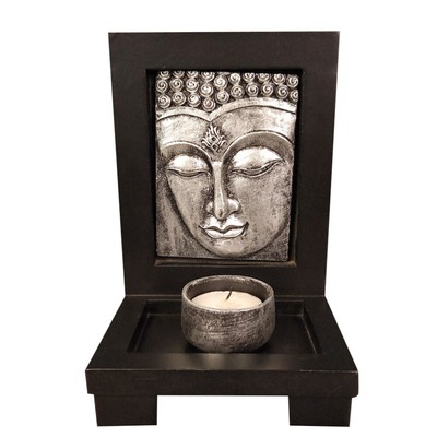 Taper Candlestick Holder Incense Holder Figurine Meditating Candle Holder