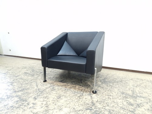 Fritz Hansen armchair, genuine leather chair, designer chair, black club... - Picture 11 of 12