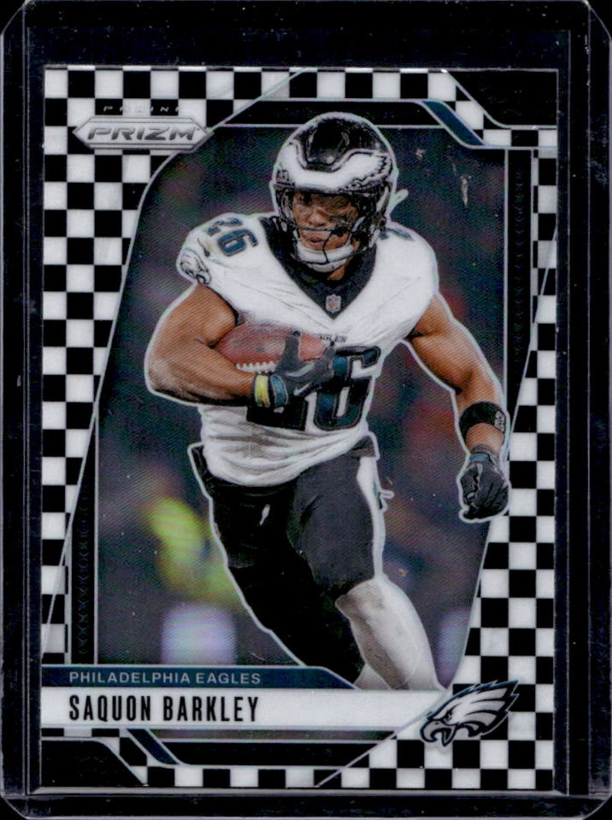 2024 Panini Prizm Saquon Barkley Black and White Checker #232 Eagles