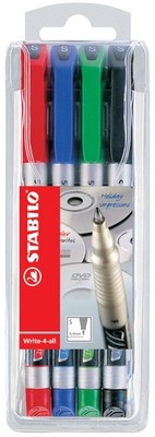 STABILO Permanent Marker Write 4 all S 4er Kunststoff Etui 0,4 mm (superfein)