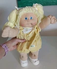 Vintage Cabbage Patch Kids Girl Lemon Yellow Pigtails Blue Eyes Orig. Clothes