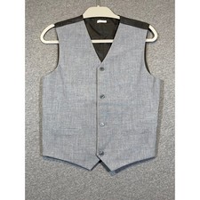 Calvin Klein Boys XL 18/20 Gray Formal Waistcoat Vest Adjustable Back Cinch