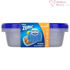 Ziploc Storage Containers Rectangle 2 Containers 1.5 QT New In Box