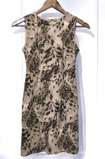 Onyx Nite Sleeveless Mini Dress Brown Beige Gold Glitter Womens 6 Petite 