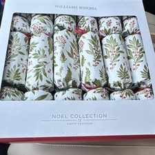 Williams Sonoma Noel Collection 12ct Christmas Party Crackers Floral White