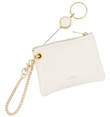 Reimei Fujii Pass Case Nofes Key & Pass Pouch with Reel Bell White NSK1449W