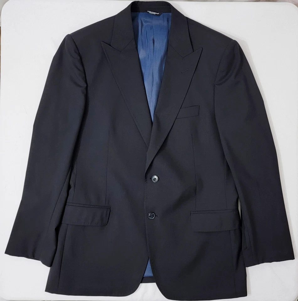 Traje Dolce & Gabbana Hombre Azul Marino Mezcla Lana 3 Piezas Separado 52/54IT (42/44US) Foto 4 de 4