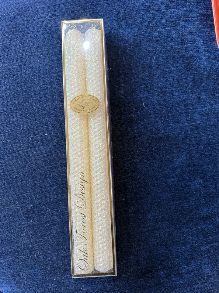 Gold Glittering Beeswax Candles Oak Forest Sonoma California 12” - Image 2 of 2