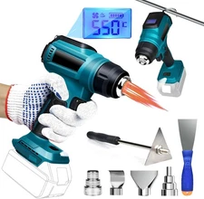 Cordless Heat Gun 350W 18V Battery, LCD Digital Display, Fast Heating