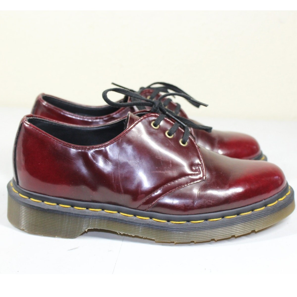 Dr. Martens 1461 3 ホール CHERRY RED 28cm Dr Martens 1461 Cherry Red Oxford Rub Off Vegan Oxfords Shoes Mens