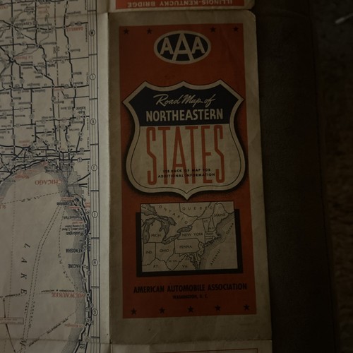 1942 AAA Northeastern States United States Road Map: 37.5 x 24 USED - 第 1/13 張圖片