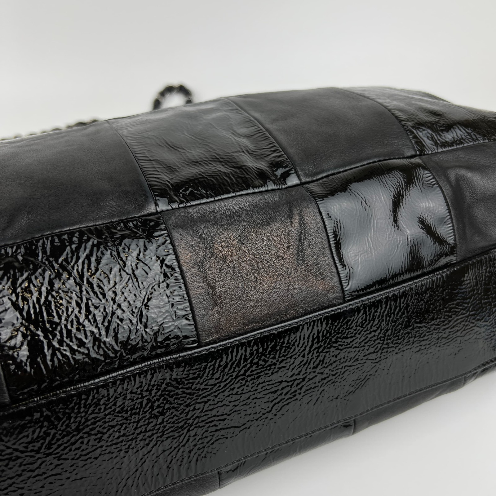 Chanel Coco Patchwork Shoulder Bag Black Enamel P… - image 12