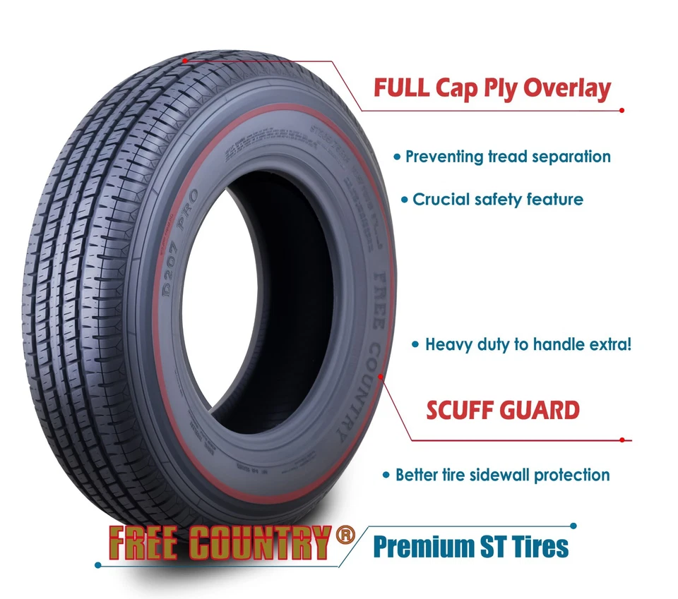 2 ST175/80R13 免费国家拖车轮胎径向 8 层 LR M 带磨损保护 — 第 4/4 张图片