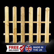 Durable Handcrafted Wooden Picket Fence Panels – 3ft x 6ft (Treated for Outdoor
