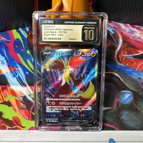 Delphox V 101/100 SR - CGC PRISTINE 10 - Lost Abyss - Pokemon TCG 2022
