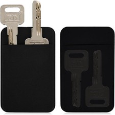 Slim Card Holder Sleeve - Ultra Thin Compact Credit Key Organizer With Black