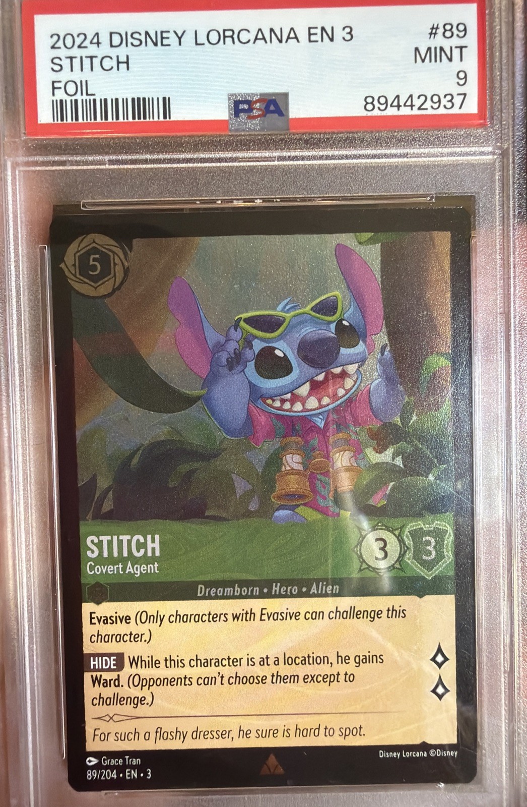 2024 DISNEY LORCANA EN 3-INTO THE INKLANDS FOIL #89 STITCH - COVERT AGENT Mint
