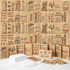 200 Pack Happy Birthday Card Assorted Bulk with Blank Envelopes and Stickers ...